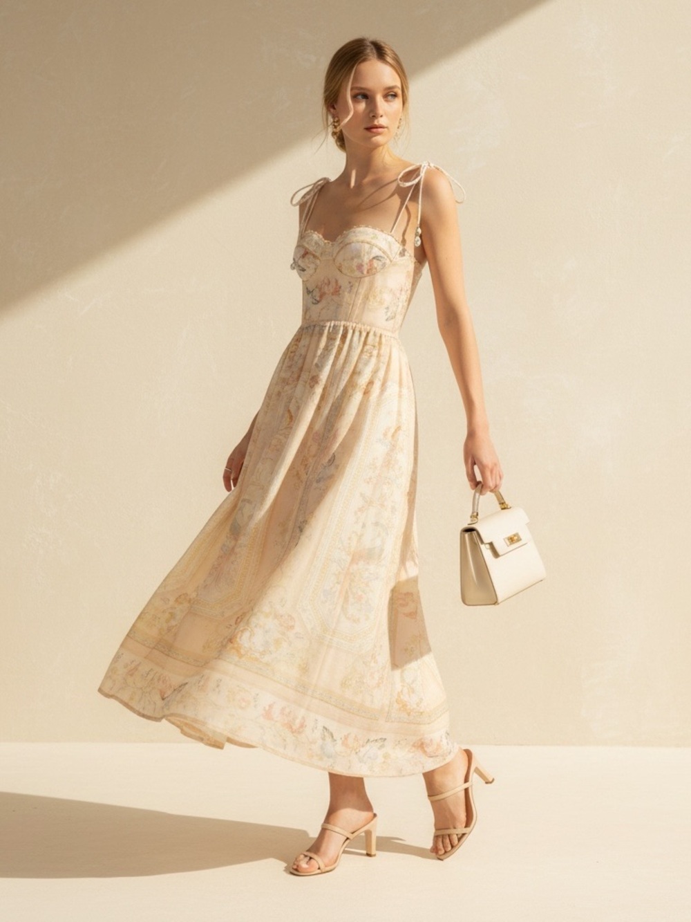 Sold Zimmermann Lucky Corset Midi Dress Size0 - Picture 4 of 6